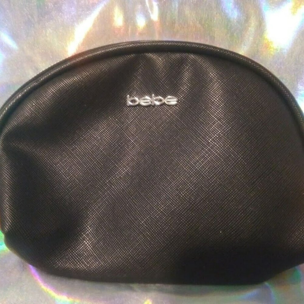 Upcycled Xmas Gift Black Bebe Zipper Make up bag Plus Bonus ACCS